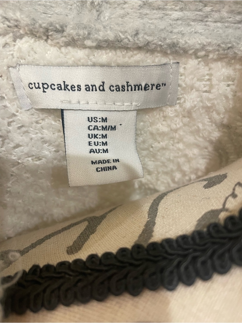 Cupcakes and Cashmere Gray Heart Cardigan Sweater Soft Cozy Knit Size M - Picture 10 of 12
